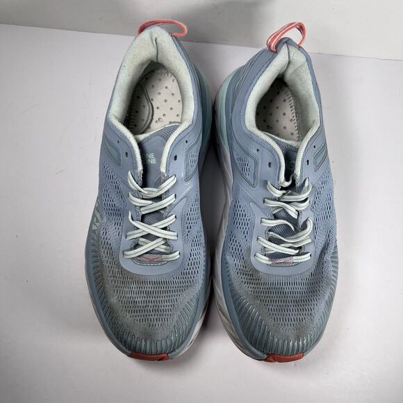 Hoka Bondi 7 Lace Up Athletic Running Shoes Sneakers Women's 10 Wide No Insoles - Picture 7 of 9